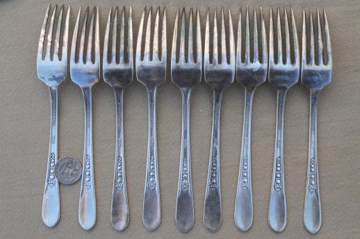 photo of vintage Wm Rogers silver plate flatware Priscilla Lady Ann fruit pattern silverplate #11