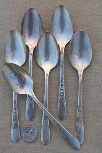 photo of vintage Wm Rogers silver plate flatware Priscilla Lady Ann fruit pattern silverplate #12