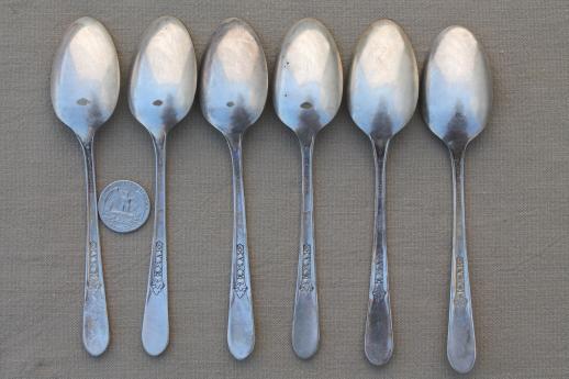 photo of vintage Wm Rogers silver plate flatware Priscilla Lady Ann fruit pattern silverplate #13