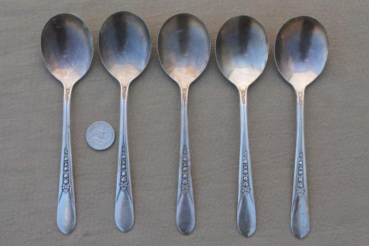 photo of vintage Wm Rogers silver plate flatware Priscilla Lady Ann fruit pattern silverplate #14