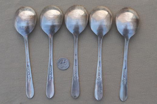 photo of vintage Wm Rogers silver plate flatware Priscilla Lady Ann fruit pattern silverplate #15