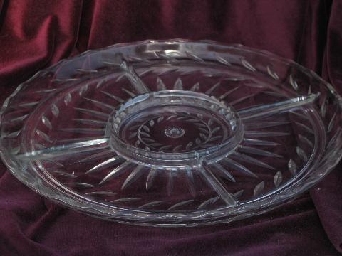 photo of vintage Wm Rogers silver plate lazy susan set, turntable w/ glass tray #7