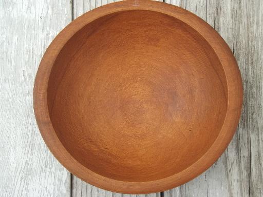 photo of vintage Wood Craftery wooden salad bowl set, retro wood salad bowls #5