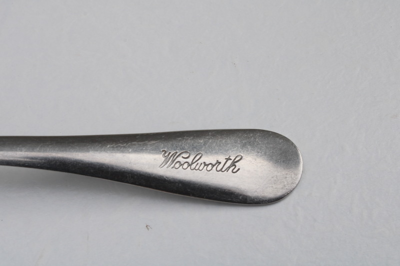 photo of vintage Woolworths store lunch counter stainless steel spoon engraved Woolworth #2