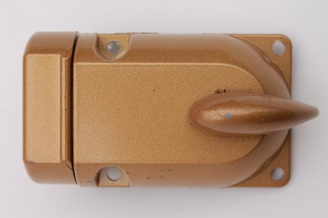 photo of vintage Yale door lock, 2 mid century security bolt locks door latch hardware #3