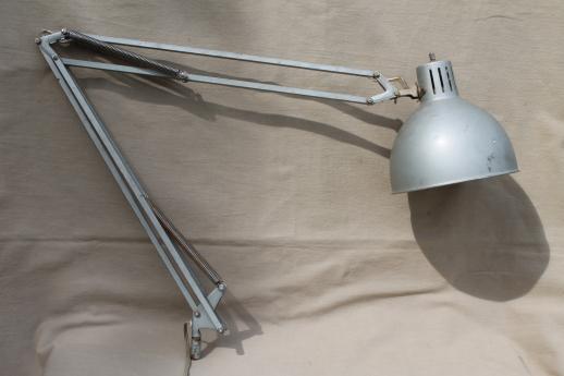 photo of vintage adjustable work light or drafting table light industrial lighting #8