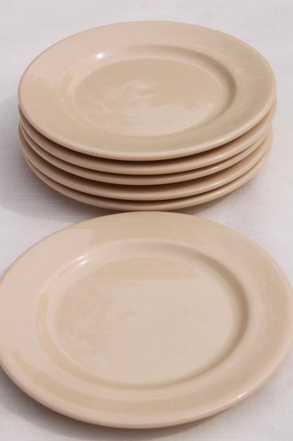 photo of vintage adobe brown ironstone restaurant ware plates, Glo - Tan Carr China #2