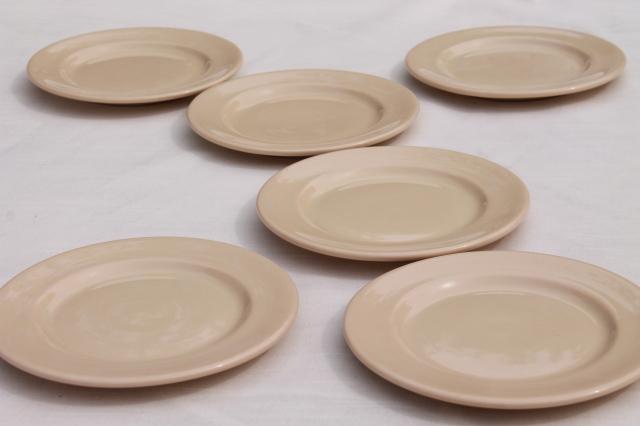 photo of vintage adobe brown ironstone restaurant ware plates, Glo - Tan Carr China #3