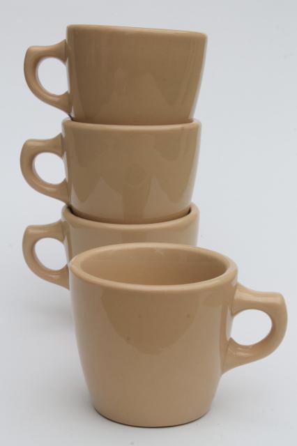 photo of vintage adobe ware tan ironstone coffee cups, Inca Shenango restaurant china mugs #1