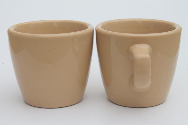 photo of vintage adobe ware tan ironstone coffee cups, Inca Shenango restaurant china mugs #5