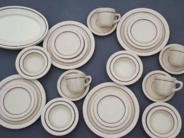 catalog photo of vintage adobeware ironstone dinnerware set, old adobe tan Syracuse china