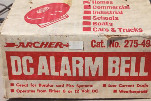 photo of vintage alarm bell for fire or burglar alarm system, Archer electric alarm bell 275-498 #5