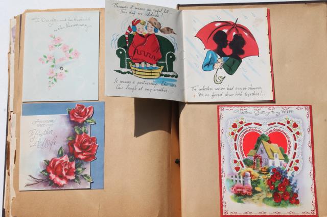 photo of vintage albums of old greeting cards, Christmas holidays & 60s baby cards #10