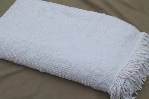 photo of vintage all white bedspreads lot, Bates type tufted candlewick & cotton chenille #3