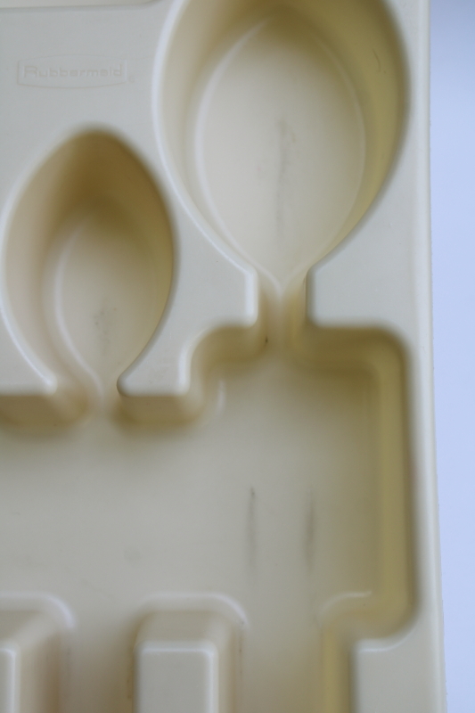photo of vintage almond plastic Rubbermaid cutlery tray, kitchen drawer organizer for silverware flatware  #3