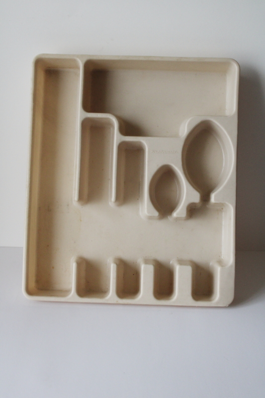 photo of vintage almond plastic Rubbermaid silverware tray cutlery flatware kitchen drawer organizer  #2