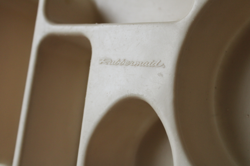 photo of vintage almond plastic Rubbermaid silverware tray cutlery flatware kitchen drawer organizer  #4
