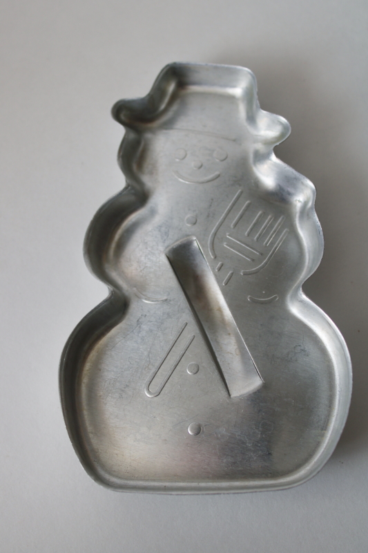 photo of vintage aluminum cookie cutter snowman winter holiday rustic decor or for making Christmas cookies  #2