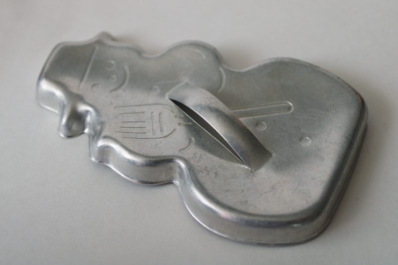 photo of vintage aluminum cookie cutter snowman winter holiday rustic decor or for making Christmas cookies  #3