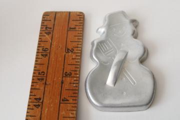 vintage aluminum cookie cutter snowman winter holiday rustic decor or for making Christmas cookies 