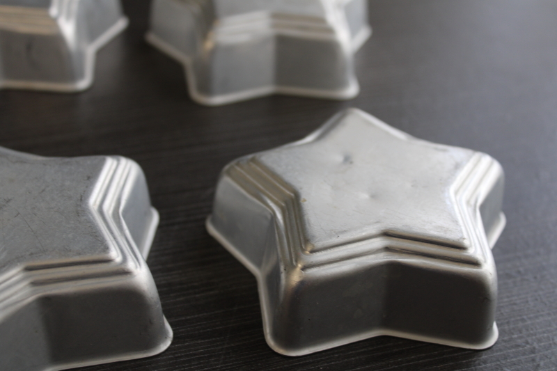 photo of vintage aluminum jello molds, star shaped mini mold set of 8  #3