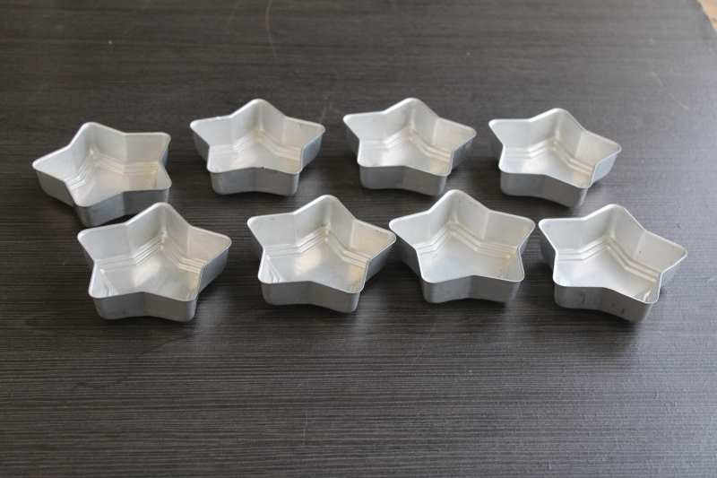 photo of vintage aluminum jello molds, star shaped mini mold set of 8  #6