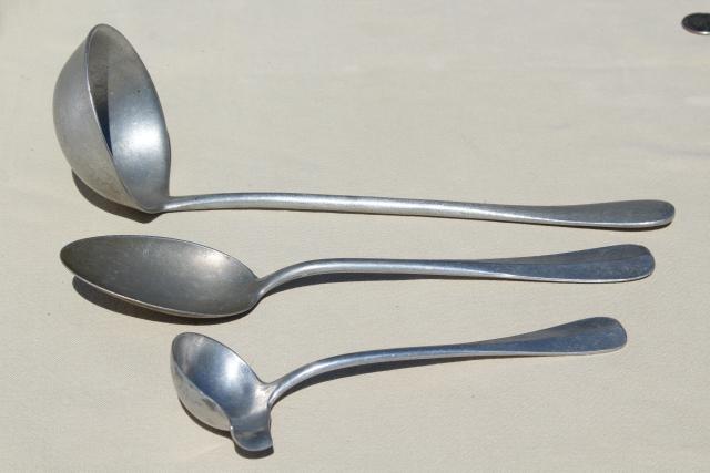 photo of vintage aluminum ladles & long handled spoon, Wagner Ware soup ladle etc. #6