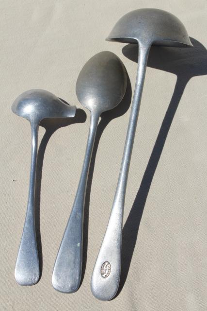 photo of vintage aluminum ladles & long handled spoon, Wagner Ware soup ladle etc. #7