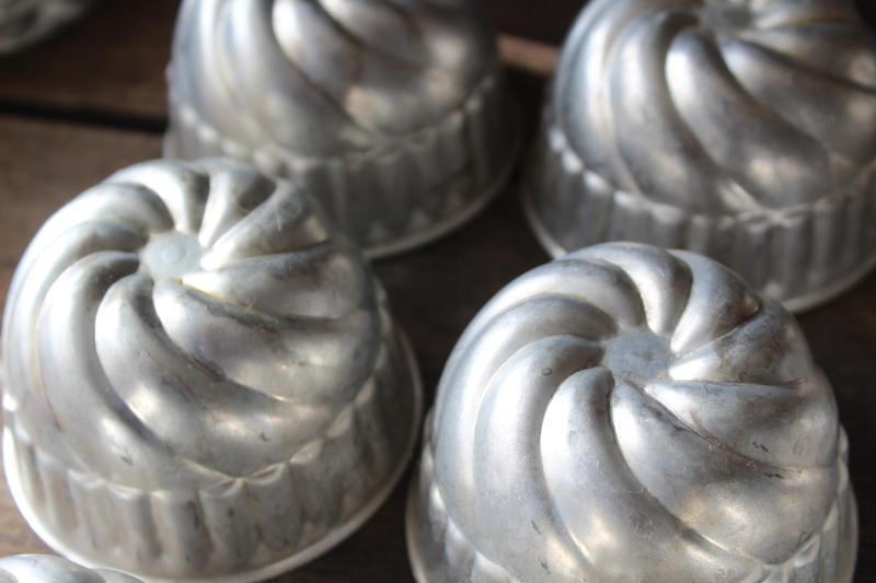 photo of vintage aluminum molds, mini turks head pans, baking tins or jello molds #3