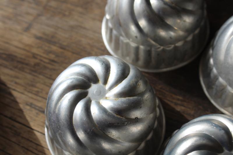 photo of vintage aluminum molds, mini turks head pans, baking tins or jello molds #4