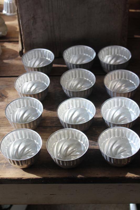 photo of vintage aluminum molds, mini turks head pans, baking tins or jello molds #5