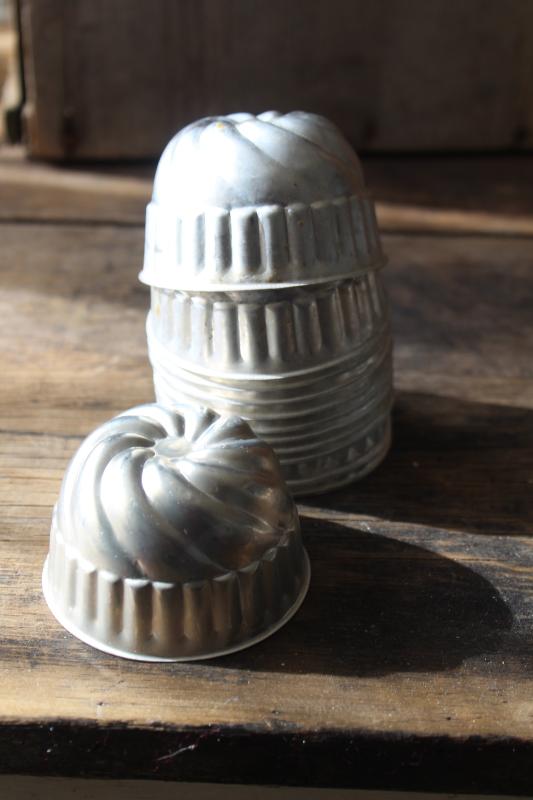 photo of vintage aluminum molds, mini turks head pans, baking tins or jello molds #9