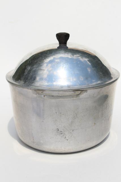 photo of vintage aluminum oval roaster dutch oven, big roasting pan for camp cookware #2