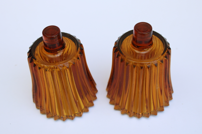 photo of vintage amber Homco flic a lite prismatic glass flicker peg candle holder glimmer lights for votive candles  #3