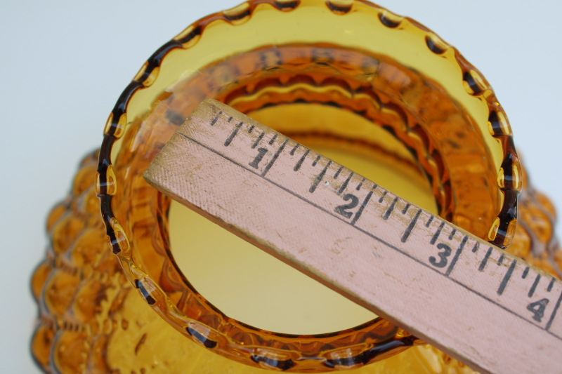 photo of vintage amber glass lampshade, quilted diamond pattern shade for small table lamp or a hanging light  #5
