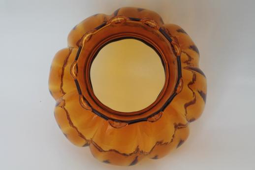 photo of vintage amber glass shade, replacement lamp shade for student lamp or hanging light #3