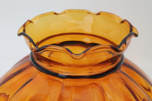 photo of vintage amber glass shade, replacement lamp shade for student lamp or hanging light #4