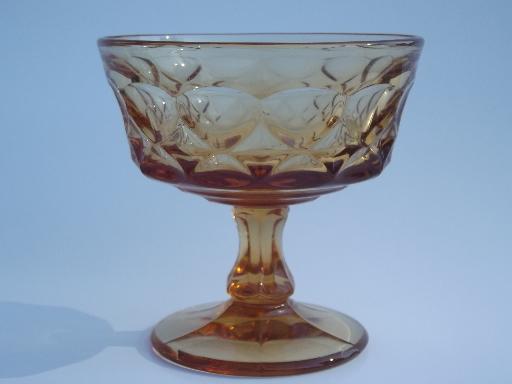 photo of vintage amber glass sherbet glasses / champagnes, Noritake Perspective #1