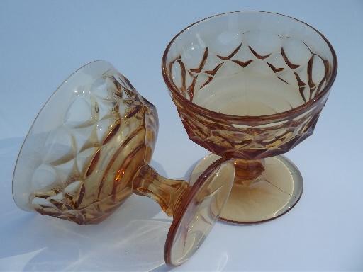 photo of vintage amber glass sherbet glasses / champagnes, Noritake Perspective #2