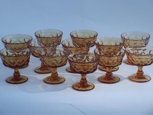 photo of vintage amber glass sherbet glasses / champagnes, Noritake Perspective #3