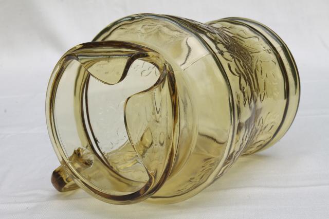 photo of vintage amber yellow glass lemonade pitcher, Madrid or Recollection depression glass #7