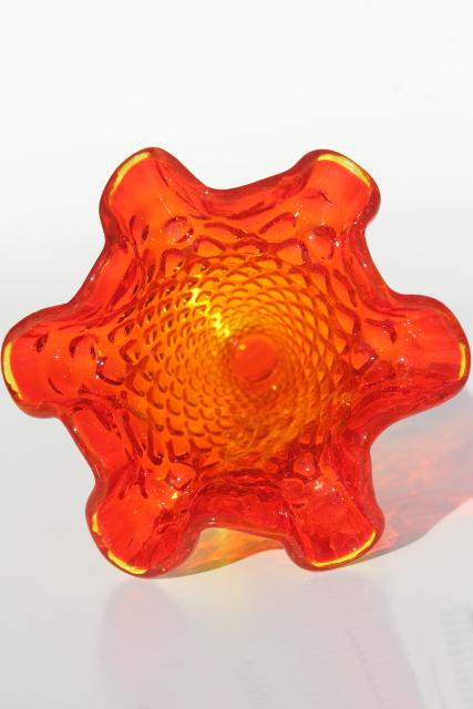 photo of vintage amberina colored glass hobnail vase, Fenton or LE Smith?  #3