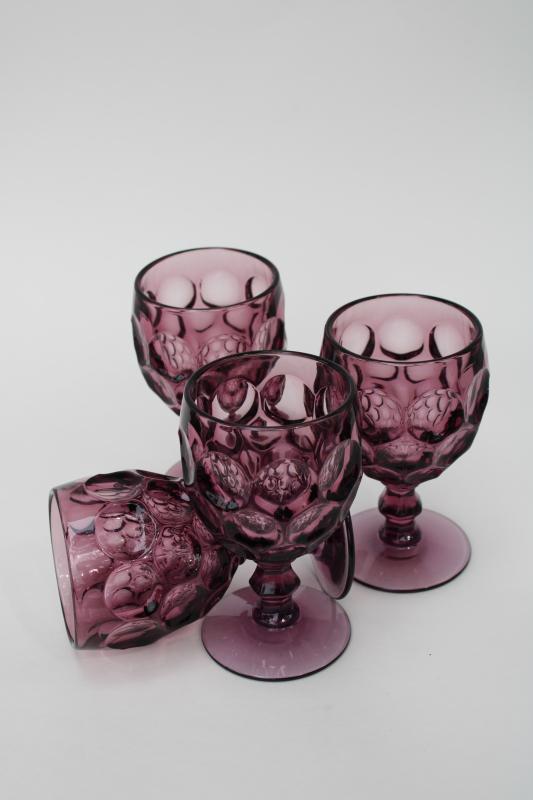 photo of vintage ametheyst glass water goblets big wine glasses, Imperial provincial whirlpool #3