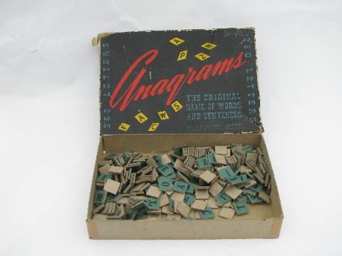 photo of vintage anagrams letter tiles game, scrapbook or craft letters #1