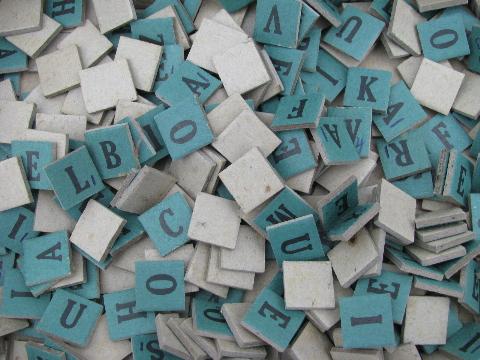 photo of vintage anagrams letter tiles game, scrapbook or craft letters #2