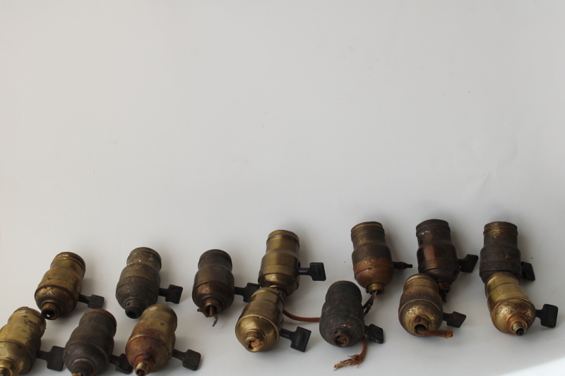 photo of vintage & antique fatboy sockets paddle switch light bulb socket lot for restoration parts  #6