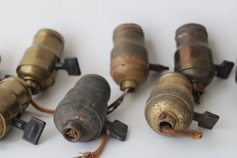 photo of vintage & antique fatboy sockets paddle switch light bulb socket lot for restoration parts  #7