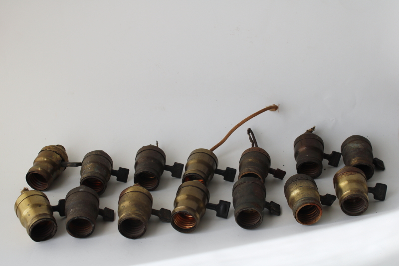 photo of vintage & antique fatboy sockets paddle switch light bulb socket lot for restoration parts  #10