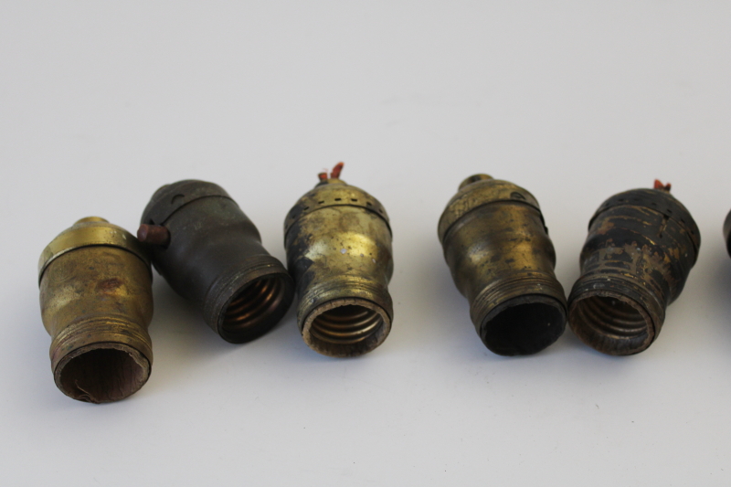 photo of vintage & antique light bulb socket lot for restoration parts, old fatboy sockets etc  #3