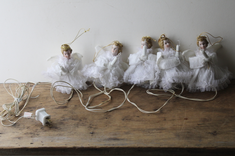 photo of vintage angel lights & tree topper, white mini light bulbs for year round fairy lights or Christmas tree  #4